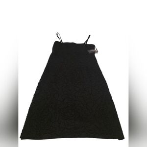 Anthony Originals Black Textured Floral Pattern Body Con Mini Dress Size 6 NWT